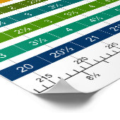 成人男女の靴サイズ比較表 ポスター (角)