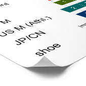 成人男子の靴サイズ比較表 ポスター (角)