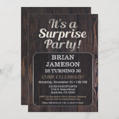 成人男性のためのメンズサプライズパーティの招待状 招待状 (正面/裏面)