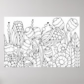 成人着色様式花3 ポスター (正面)