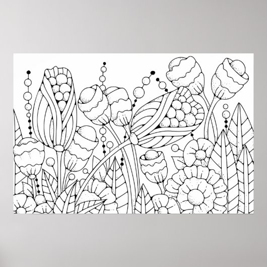 成人着色様式花3 ポスター (正面)