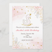 成人誕生日の招待フローラスワンピンク金ゴールド 招待状 (正面/裏面)