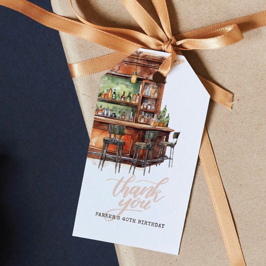 成人誕生日任意の年齢バー ギフトタグ