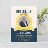 成人誕生日65歳の誕生日モダン招待 招待状 (スタンド正面)