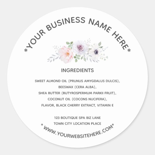 成分ラベル白炭 ラウンドシール (正面)