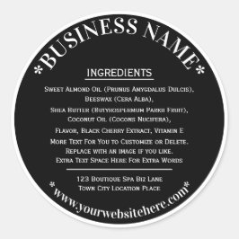 成分ラベル白黒 ラウンドシール