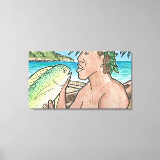 成功したハワイアン漁師36 x 20 キャンバスプリント (正面)