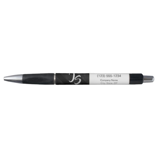 成功したビジネスマン個人シルバーモノグラム ボールペン (正面)