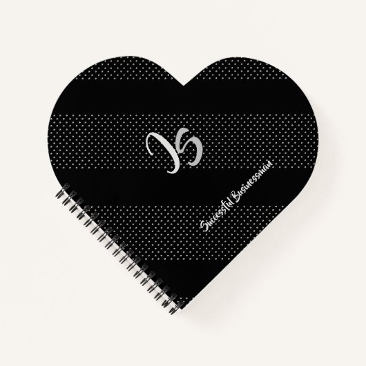 「成功したビジネスマン」パーソナルシルバーモノグラム ノートブック (正面)