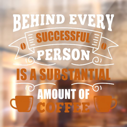 成功した人おもしろいのコーヒーショップ大規模 ウィンドウサイン (シート2)