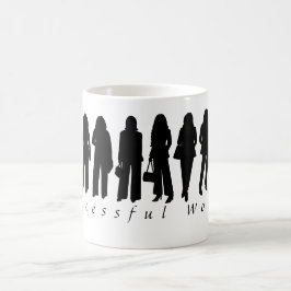 成功した女性のシルエット コーヒーマグ コーヒーマグカップ