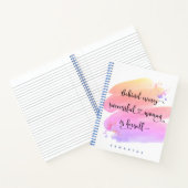 成功した女性の引用文スクリプトピンクウォーターカラーシック ノートブック (内部)