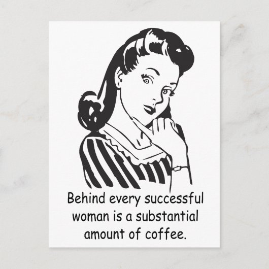 成功した女性の背後に… ポストカード (正面)