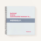 成功した女性やる気を起こさせる引用文日記 ノートブック (正面)