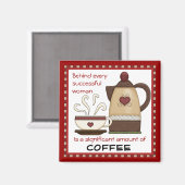 成功した女性コーヒーキッチンマグネット マグネット (正面/裏面)
