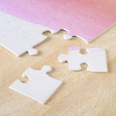 成功した女性シックなピンクの水色タイポグラフィ ジグソーパズル (側面)