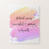 成功した女性シックなピンクの水色タイポグラフィ ジグソーパズル (縦)