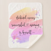 成功した女性スクリプトピンクの水色グラデーションはっきりした シェルパブランケット (正面)