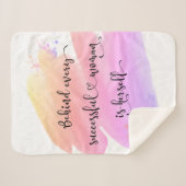 成功した女性スクリプトピンクの水色グラデーションはっきりした シェルパブランケット (正面(横))