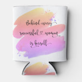 成功した女性スクリプトピンク紫の水色 缶クーラー (正面)