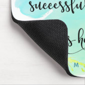 成功した女性スクリプトモノグラムブルーウォーター色 マウスパッド (コーナー)