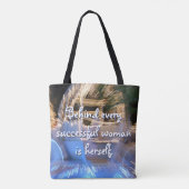 成功した女性パワー引用文金ゴールドコーチの写真 トートバッグ (裏面)