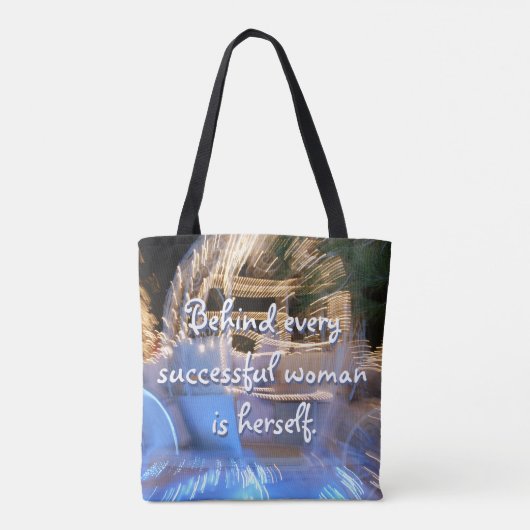 成功した女性パワー引用文金ゴールドコーチの写真 トートバッグ (裏面)