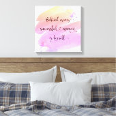 成功した女性ピンクの水の色のスクリプトタイポグラフィ キャンバスプリント (インサイチュ (寝室))