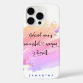 成功した女性ピンクの水の色のスクリプトタイポグラフィ Case-Mate iPhoneケース (裏面)