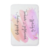 成功した女性引用文スクリプトピンクの水色はっきりした バスマット (正面縦)