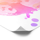 成功した女性引用文スクリプトピンクの水色 ポスター (角)