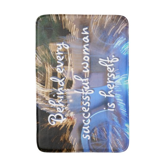 成功した女性引用文スパークリー金ゴールドコーチの写真 バスマット (正面縦)