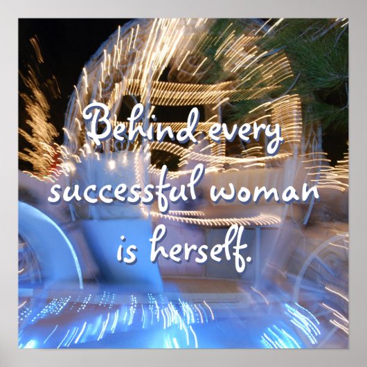 成功した女性引用文スパークリー金ゴールドコーチの写真 ポスター (正面)