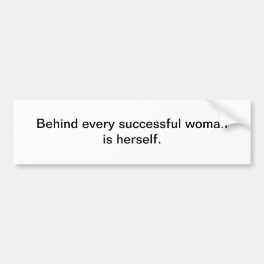 成功した女性。 バンパーステッカー (正面)