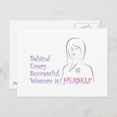 成功した女性 ポストカード (正面/裏面)