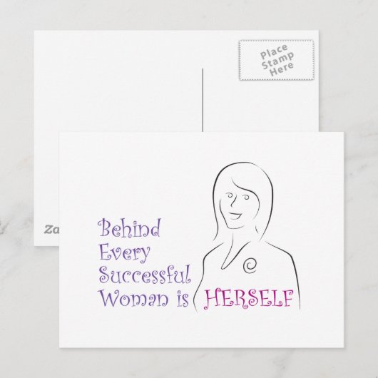 成功した女性 ポストカード (正面/裏面)