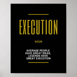 成功した感動的場合の実行引用文 ポスター