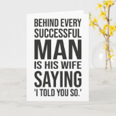 成功した男の背後には妻あり。私がそう言ったでしょ カード (黄色い花)