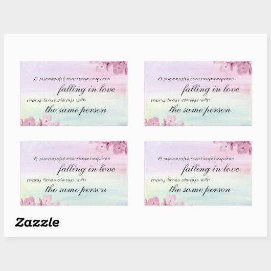 「成功した結婚…」引用文ステッカー 長方形シール (シート)