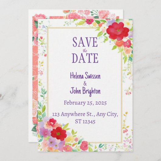 成功した計画と思い出に残る計画の結婚ガイド – 招待状 (正面/裏面)