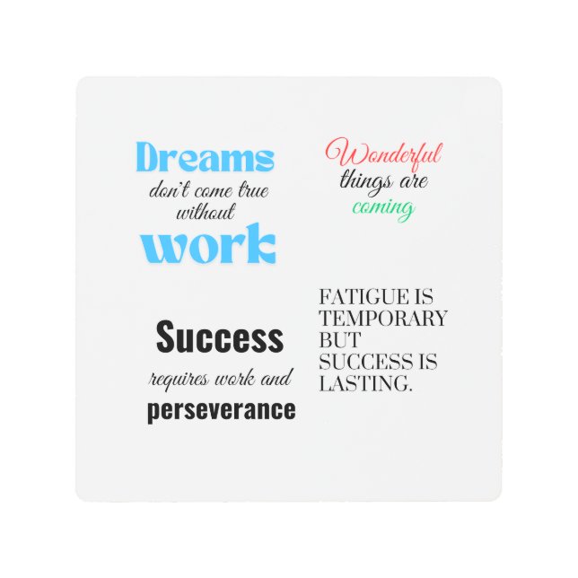 成功するには労苦が必要 メタルプリント (正面)