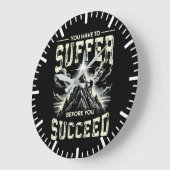 成功する前に苦しむ – 成功の動機 ラージ壁時計 (傾斜)
