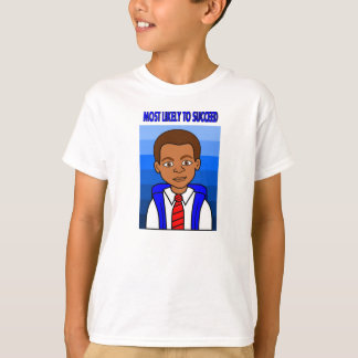 成功する多分アフリカ系アメリカ人の男生徒 Tシャツ