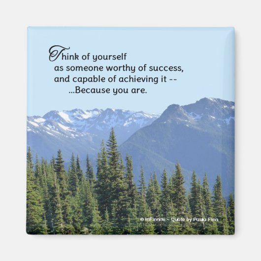 成功する…感動的引用文 マグネット (正面)