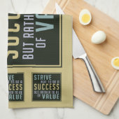 成功と価値のキッチンやる気を起こさせるタオル キッチンタオル (四つ折り)