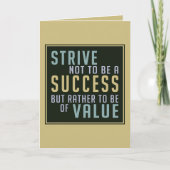 成功と値のグリーティやる気を起こさせるングカード カード (正面)