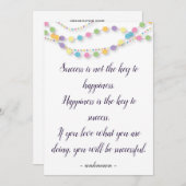 成功と幸福のカスタム引用文 シーズンカード (正面/裏面)