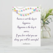 成功と幸福のカスタム引用文 シーズンカード (スタンド正面)