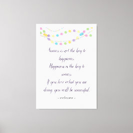 成功と幸福感動的のカスタム引用文 キャンバスプリント