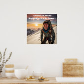 成功と懸命ワークマウンテンクライマーやる気を起こさせる ポスター (キッチン)